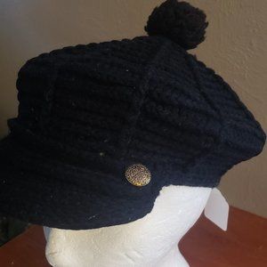 1970's Black Crochet Tam